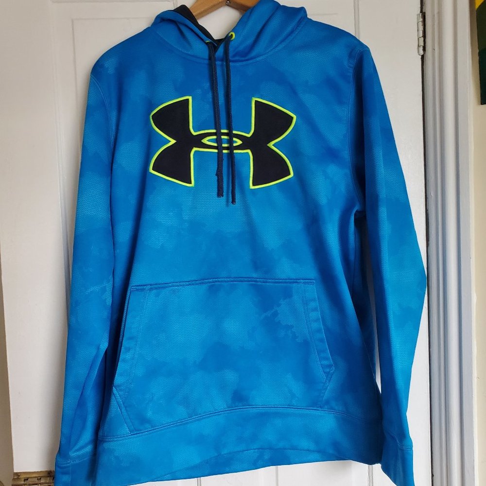 Under Armour Men's Medium Blue Big Logo  Sweatshirt Hoodie